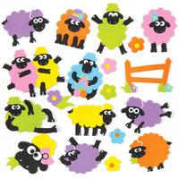 Fluffy Sheep Foam Stickers (Per 3 packs)