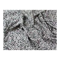 Floral Print Cotton Lawn Dress Fabric Black & Grey