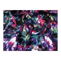Floral Print Stretch Cotton Sateen Dress Fabric Purple