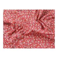 Floral Print Polycotton Dress Fabric Red