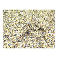 floral sprig print cotton poplin fabric mustard