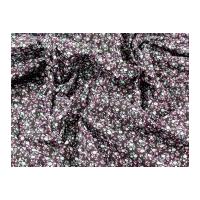 Floral Print Polycotton Dress Fabric Plum
