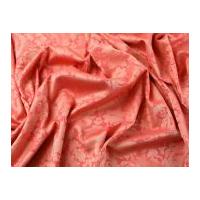 Floral Stretch Brocade Dress Fabric Coral