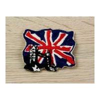 Flag with Tower Bridge Embroidered Iron On Motif Applique Multicoloured