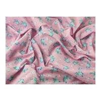 floral spotty print polycotton dress fabric pink