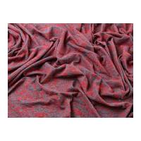 Flock Animal Print Stretch Jersey Dress Fabric Red on Grey