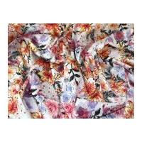 Floral Print Jardin Stretch Cotton Sateen Dress Fabric Multicoloured