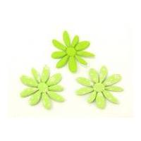 Flower Shape Padded Felt Motifs 45mm Green