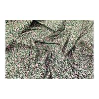 Floral & Leaf Cotton Lawn Dress Fabric Black & Pink