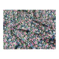 Floral Print Hendon Stretch Cotton Twill Dress Fabric Black