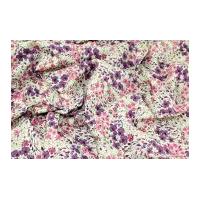 Floral Print Cotton Lawn Dress Fabric Purple & Pink