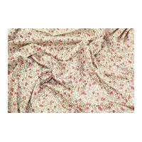 floral leaf cotton lawn dress fabric cream dusky pink