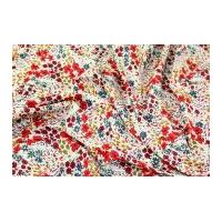 Floral Print Cotton Lawn Dress Fabric Red & Teal