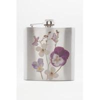 Floral Hip Flask, SILVER