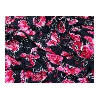 floral print viscose dress fabric navy blue pink