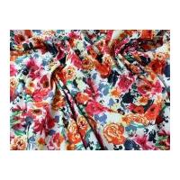 Floral Print Stretch Cotton Twill Dress Fabric Multicoloured