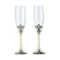 Fleur De Lis Wedding Champagne Flutes