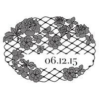 Floral Lace Personalised Rubber Stamp