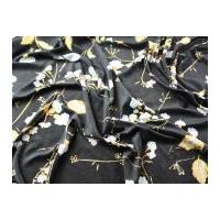 floral print stretch velour dress fabric black