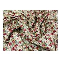 Floral Print Cotton Poplin Dress Fabric Rust