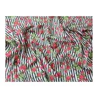 Floral Stripe Print Cotton Lawn Dress Fabric Multicoloured