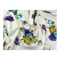 Floral Linen & Viscose Blend Dress Fabric Cream