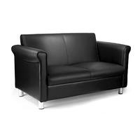 florence 2 seater leather reception sofa