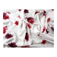 Floral Print Viscose Dress Fabric Red & Maroon