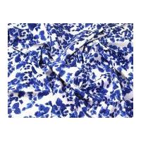 Floral Print Jardin Stretch Cotton Sateen Dress Fabric Blue