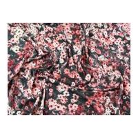 Floral Print Stretch Jersey Dress Fabric Pink