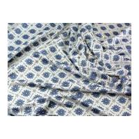 floral knitted sheer dress fabric blue