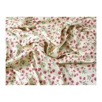 Floral Print Combed Cotton Poplin Dress Fabric Pink