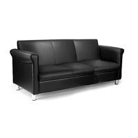 florence 3 seater leather reception sofa