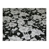 floral print polycotton dress fabric black white
