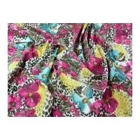 Floral Print Stretch Cotton Twill Dress Fabric Multicoloured