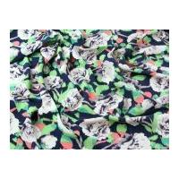 Floral Print Viscose Challis Dress Fabric Multicoloured