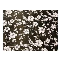 fleur floral print plastic coated pvc table protector fabric black