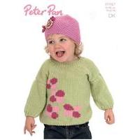 flower sweater and hat in peter pan dk p1147 digital version