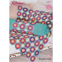 flower throw and bolster in stylecraft malabar dk 9285