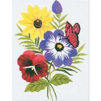 Floral Embroidery Kit-5X7 Stitched In Floss 243314