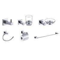 Flux 6 Piece Chrome Contemporary Bathroom Accessories Set