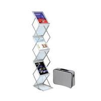 Floor Standing Literature Display A4 with 6 Folding Concertina Shelves