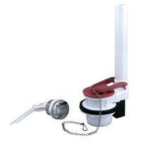 Fluidmaster Black Red & White Chrome Effect Plastic Toilet Cistern Flapper Valve Complete with Round Push Button Kit