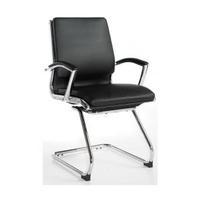 Florence Black leather faced cant chair