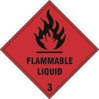 Flammable Liquid 3 - Labels (250 x 250mm Pack of 10)