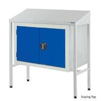 flat top workstation double cupboard 920mm h x 1000mm w x 460mm d