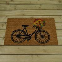 Floral Bicycle Design Coir Doormat by Gardman