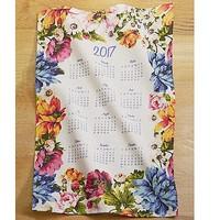 Floral Calendar Cotton Tea Towel