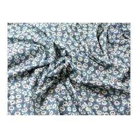 Floral Print Cotton Poplin Fabric Blue