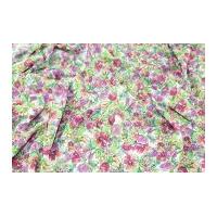 Floral Print Chiffon Dress Fabric Pink & Green